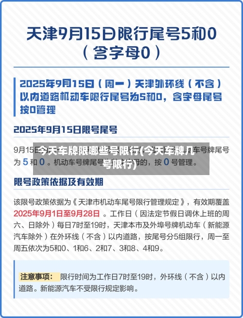 今天车牌限哪些号限行(今天车牌几号限行)