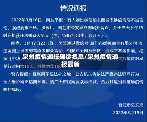 泉州疫情通报确诊名单/泉州疫情通报最新