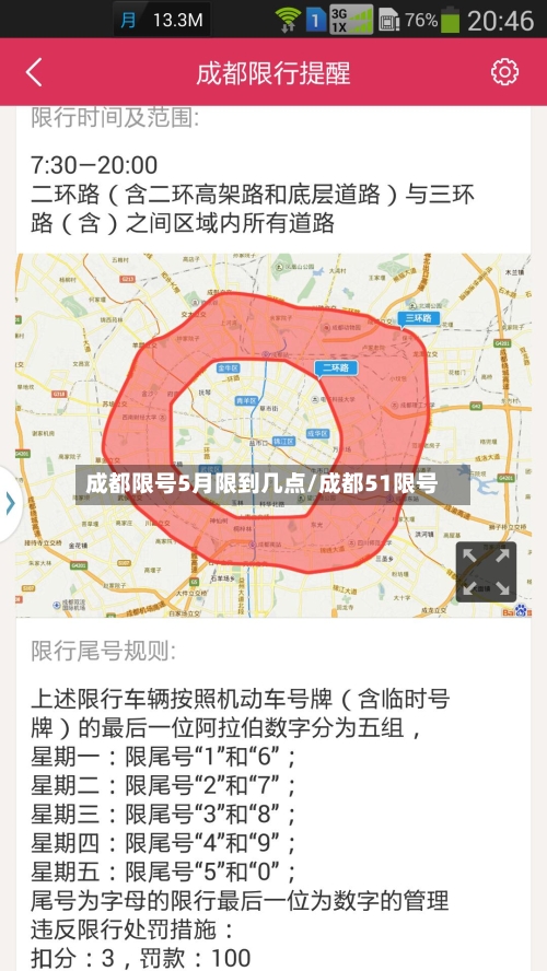 成都限号5月限到几点/成都51限号