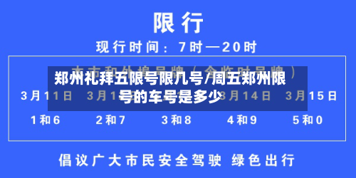 郑州礼拜五限号限几号/周五郑州限号的车号是多少