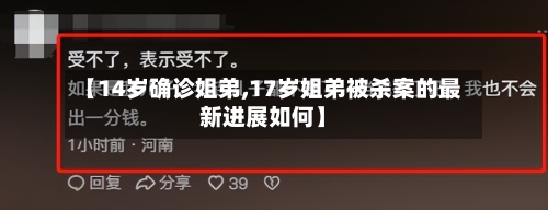 【14岁确诊姐弟,17岁姐弟被杀案的最新进展如何】