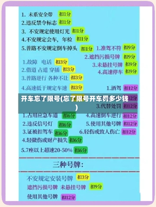 开车忘了限号(忘了限号开车罚多少钱)-第2张图片