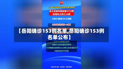【岳阳确诊153例名单,岳阳确诊153例名单公布】