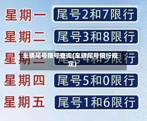 车辆尾号限号查询(车辆尾号限行规定)