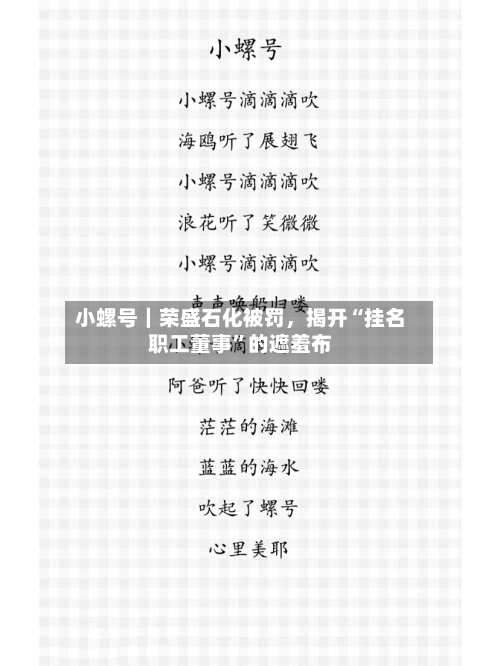 小螺号｜荣盛石化被罚，揭开“挂名职工董事”的遮羞布