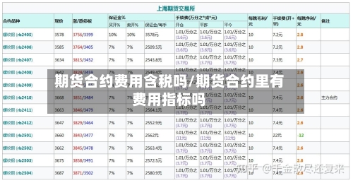 期货合约费用含税吗/期货合约里有费用指标吗-第2张图片