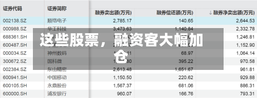 这些股票	，融资客大幅加仓-第2张图片
