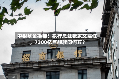 中银基金换帅！执行总裁张家文离任，7300亿巨舰驶向何方？