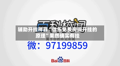 辅助开挂神器“微乐免费房间开挂的原理”果然确实有挂-第1张图片