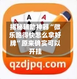 揭秘辅助神器“微乐跑得快怎么拿好牌”原来确实可以开挂-第2张图片