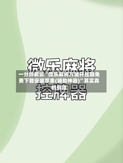 一分钟教你“微乐麻将万能开挂器免费下载安装苹果(辅助神器)”其实真的有挂-第2张图片