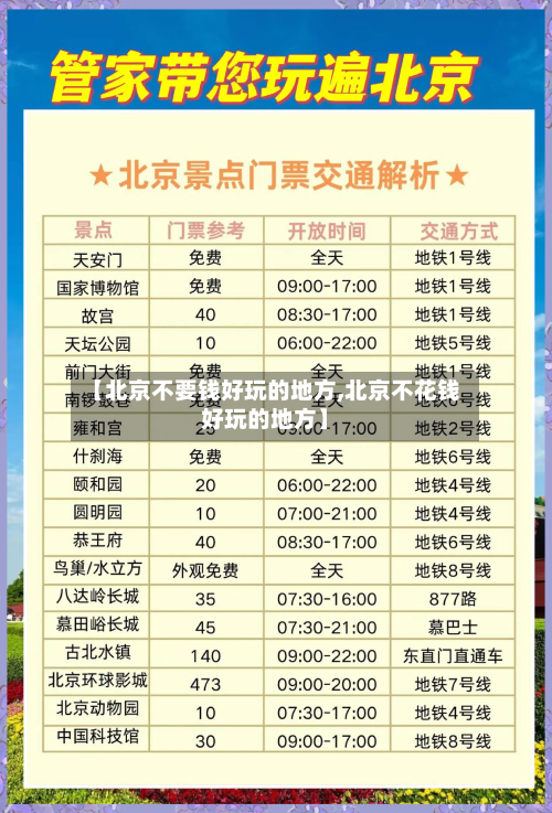 【北京不要钱好玩的地方,北京不花钱好玩的地方】
