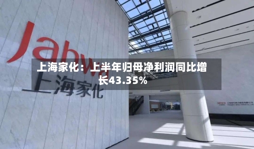上海家化:上半年归母净利润同比增长43.35%