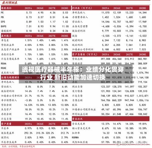 透视医疗器械半年报：业绩分化贯穿行业 新旧动能加速切换