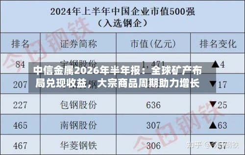 中信金属2026年半年报：全球矿产布局兑现收益，大宗商品周期助力增长-第2张图片