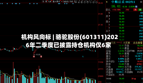 机构风向标 | 骆驼股份(601311)2026年二季度已披露持仓机构仅6家