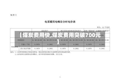 【煤炭费用快,煤炭费用突破700元】-第3张图片