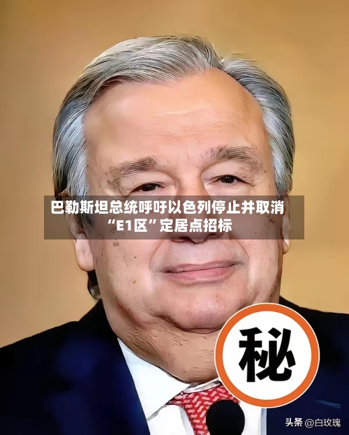 巴勒斯坦总统呼吁以色列停止并取消“E1区”定居点招标-第1张图片