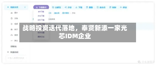 战略投资迭代落地，奉贤新添一家光芯IDM企业-第2张图片