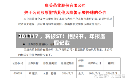 301117 ，将被ST！招股书	、年报虚假记载-第2张图片