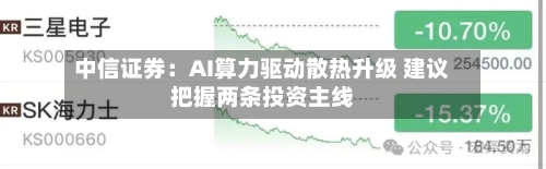 中信证券：AI算力驱动散热升级 建议把握两条投资主线