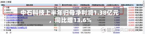 中石科技上半年归母净利润1.38亿元	，同比增13.6%-第2张图片