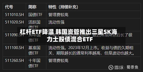 杠杆ETF降温 韩国资管推出三星SK海力士股债混合ETF-第3张图片