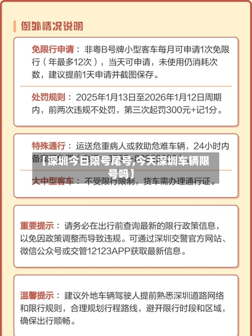 【深圳今日限号尾号,今天深圳车辆限号吗】