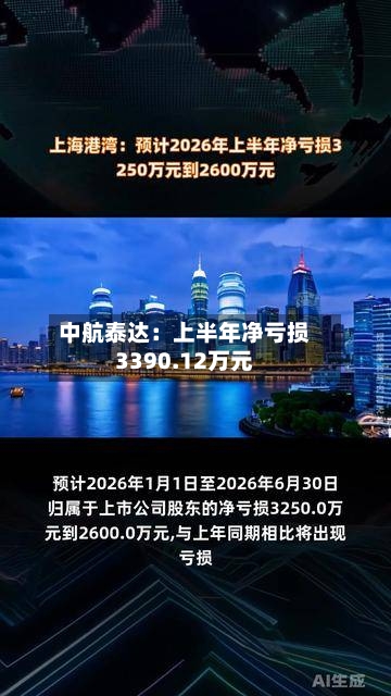 中航泰达：上半年净亏损3390.12万元