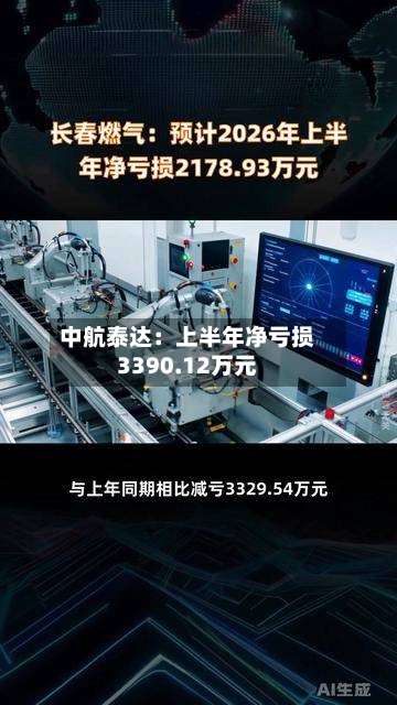 中航泰达：上半年净亏损3390.12万元-第2张图片