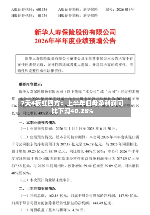 7天4板红四方：上半年归母净利润同比下滑40.28%-第2张图片