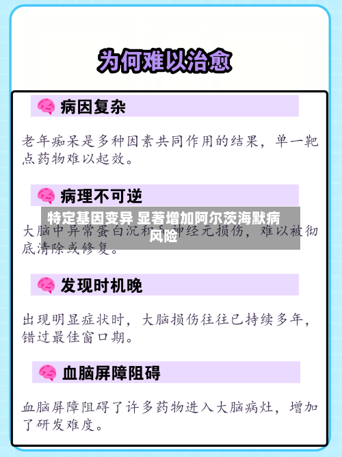 特定基因变异 显著增加阿尔茨海默病风险