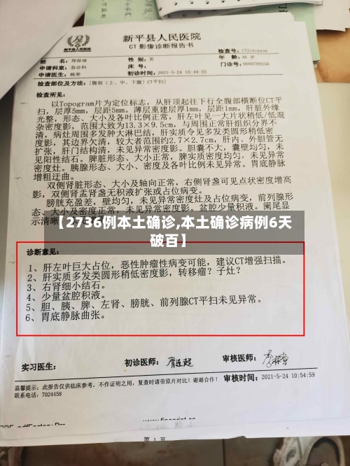 【2736例本土确诊,本土确诊病例6天破百】