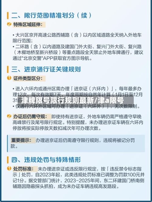 津牌限号限行规则最新/津a限号