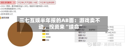 三七互娱半年报的AB面：游戏卖不动，投资来“续命	”-第2张图片
