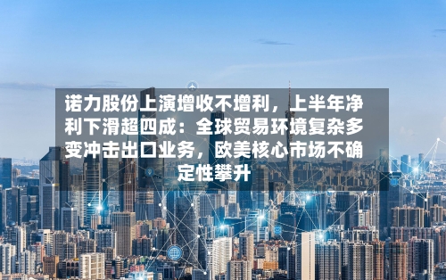 诺力股份上演增收不增利，上半年净利下滑超四成：全球贸易环境复杂多变冲击出口业务	，欧美核心市场不确定性攀升-第3张图片