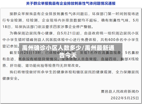 禹州确诊小区人数多少/禹州最新通告今天