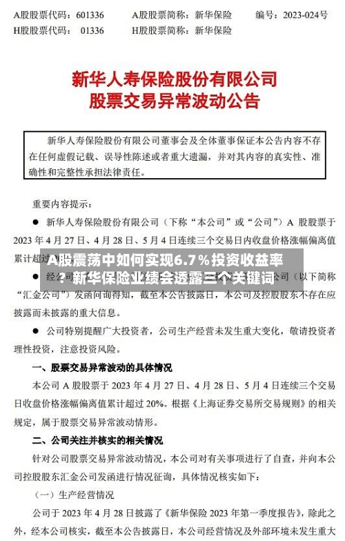 A股震荡中如何实现6.7%投资收益率?新华保险业绩会透露三个关键词-第1张图片