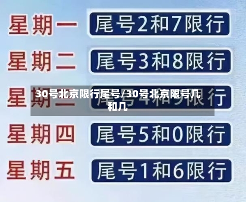 30号北京限行尾号/30号北京限号几和几-第2张图片